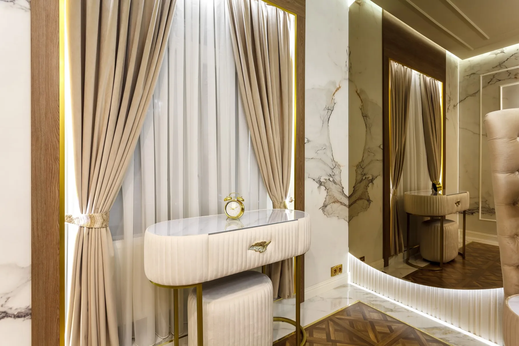 Made to measure curtains installed in a Dubai villa