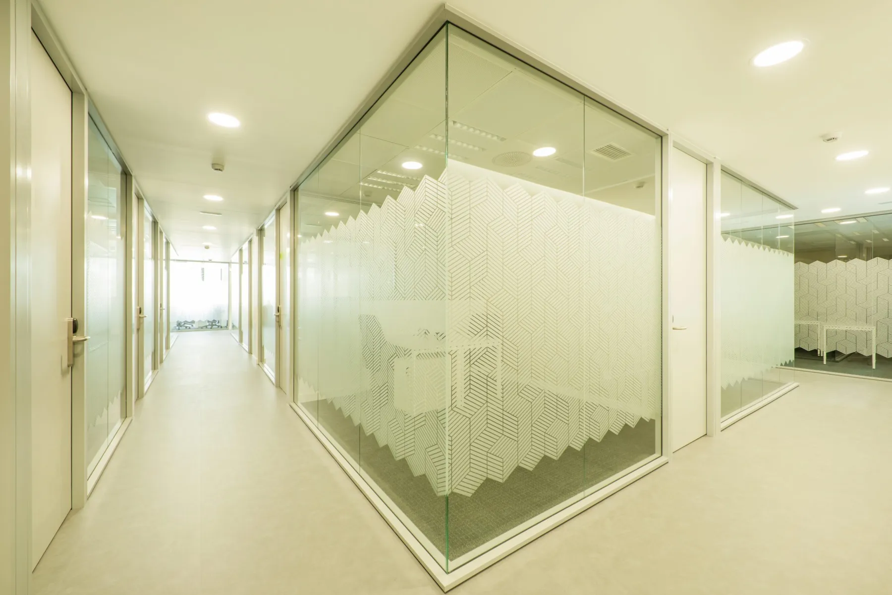 Boarding a partition wall in a Dubai fit-out