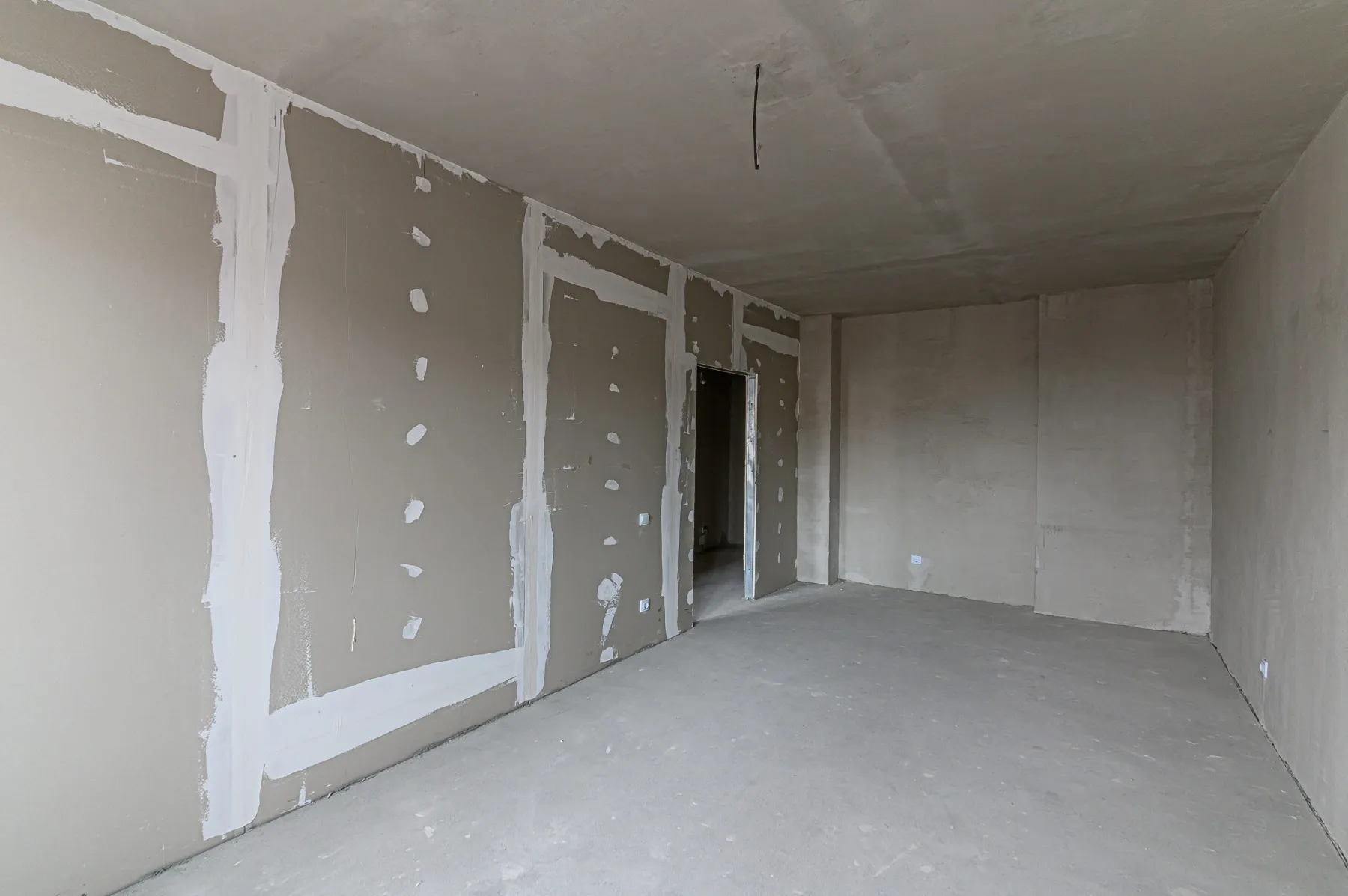 Finished partition walls ready for painting in Dubai
