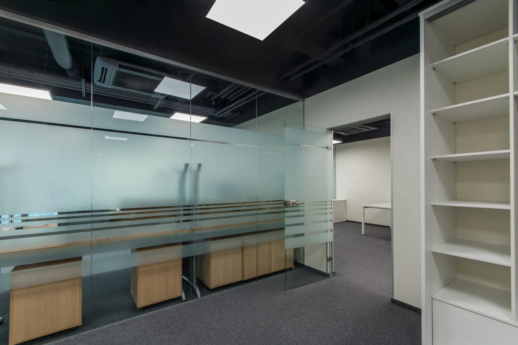 Steel stud partition framing with services first fix