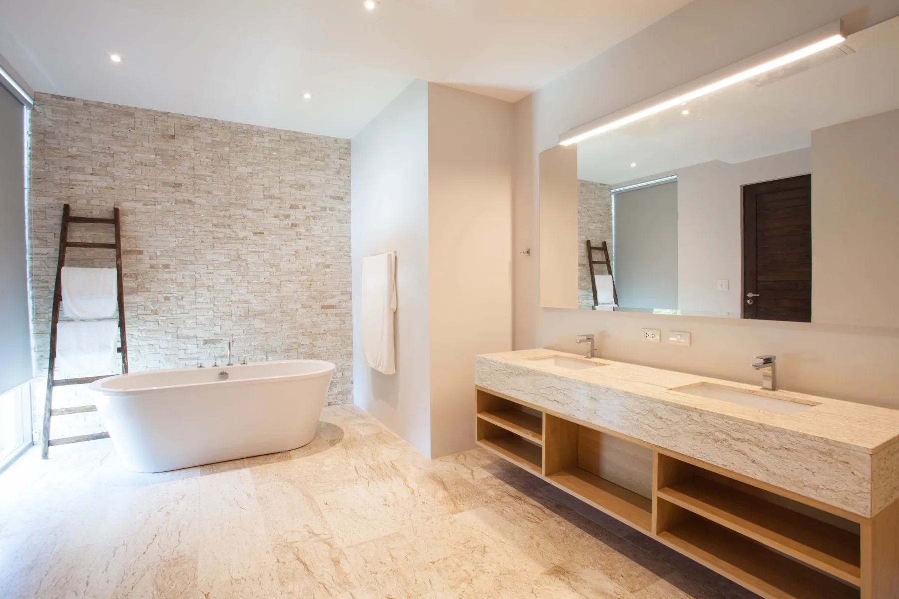 Marble flooring in a Dubai bathroom