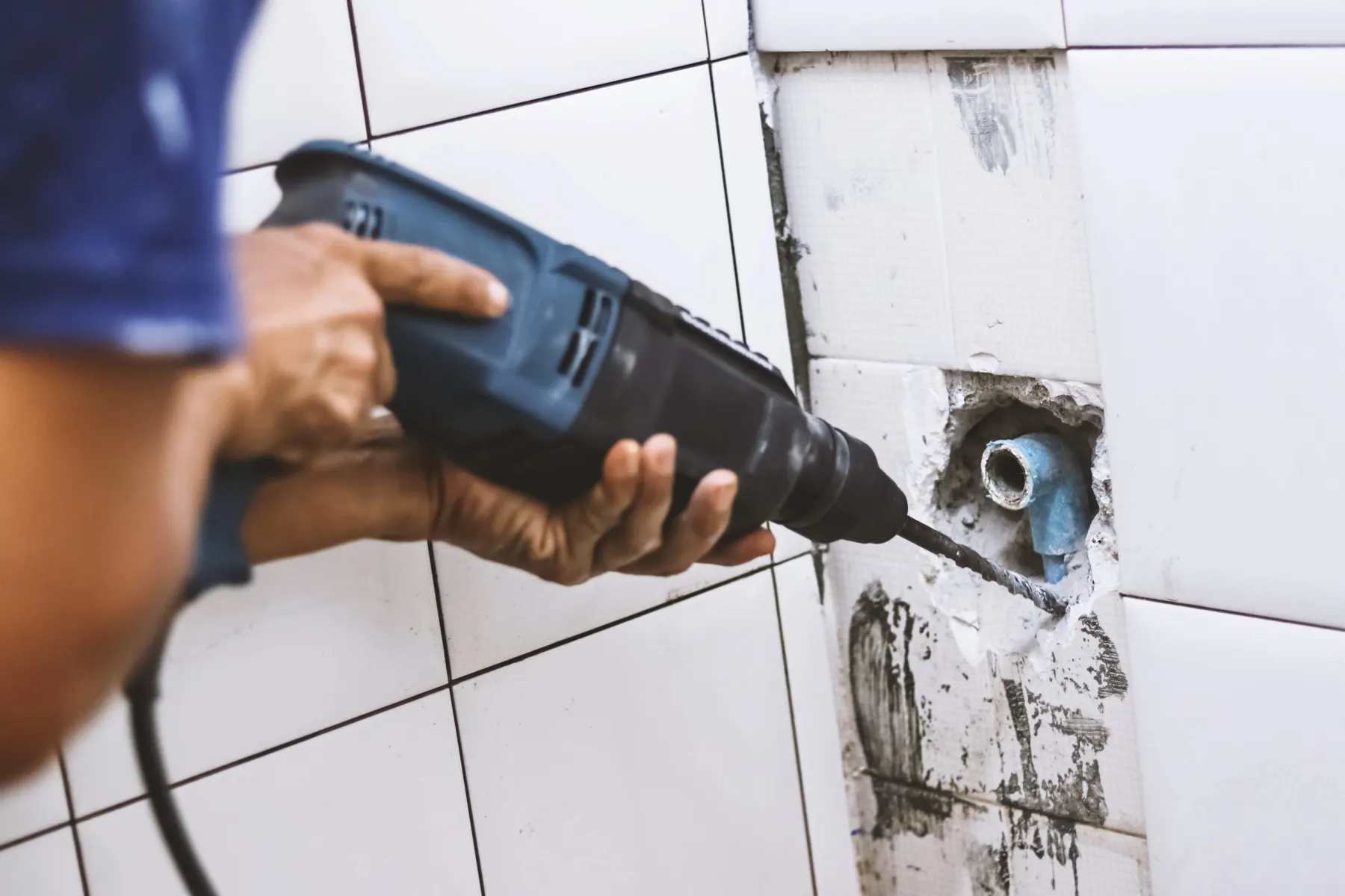 Bathroom plumbing first fix in a Dubai apartment