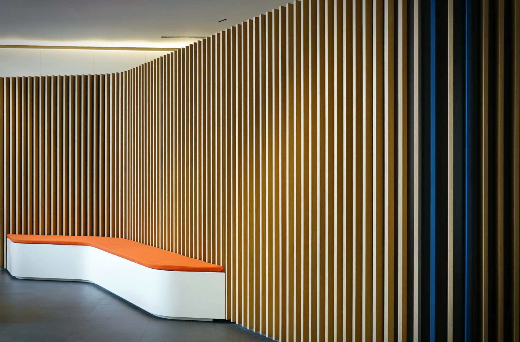 Prayer room with panelling and carpet in a Dubai villa