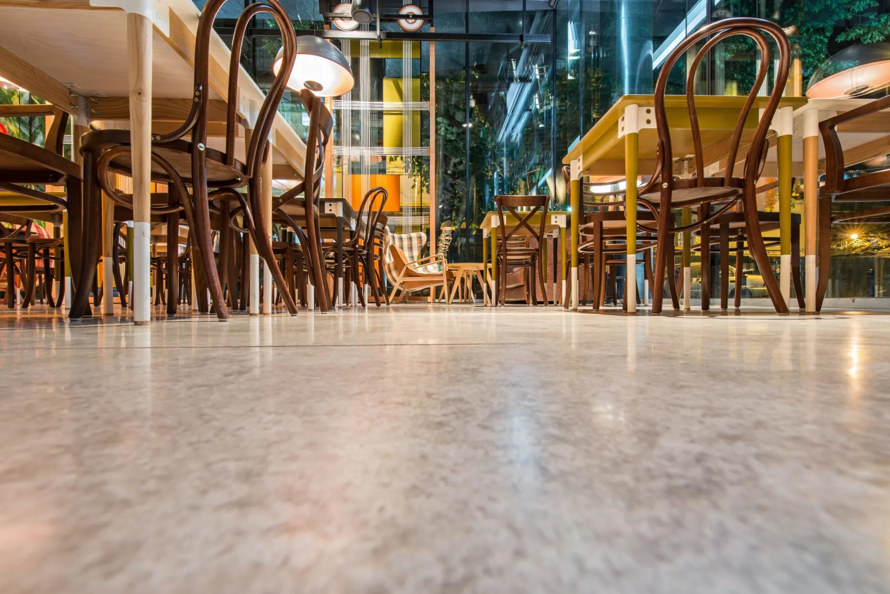Restaurant seating and interior in Dubai