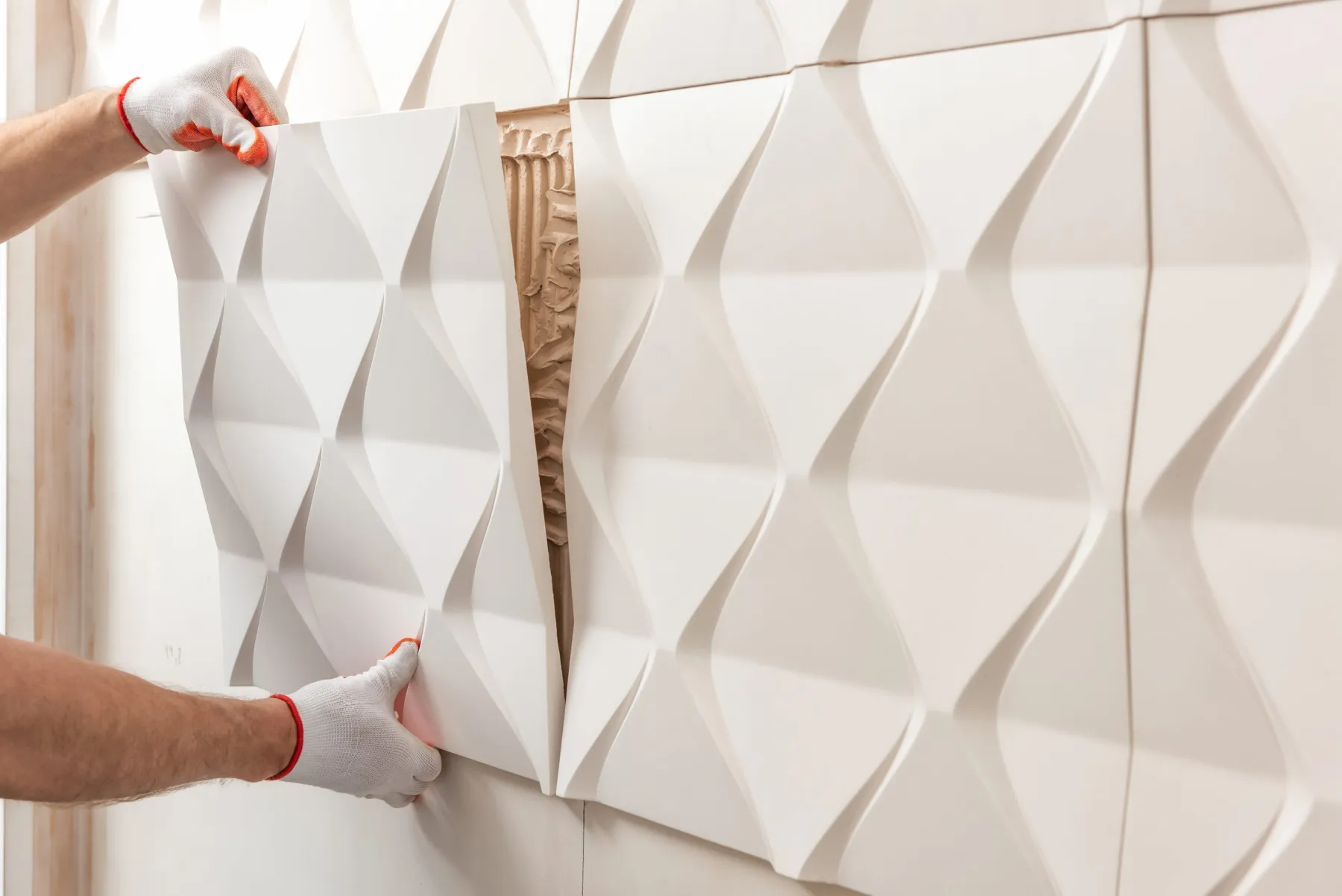 Panelled study wall in a Dubai home