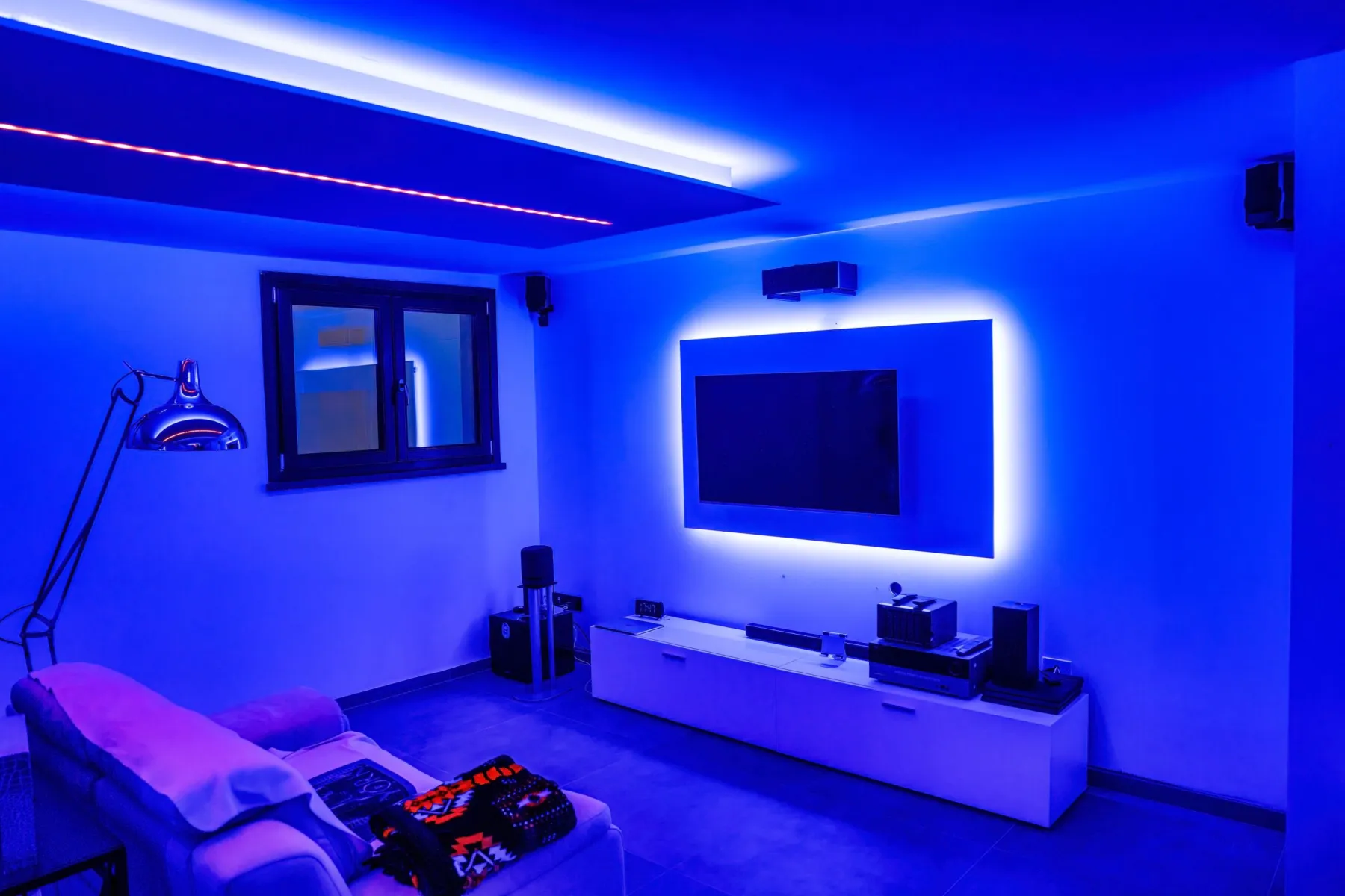 Electrical first fix in a games room