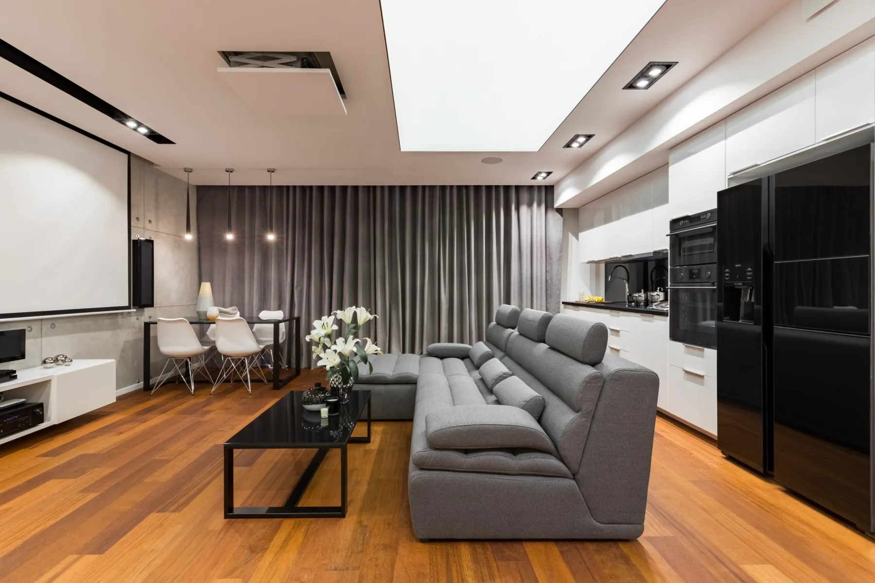 Carpet flooring in a home theatre room
