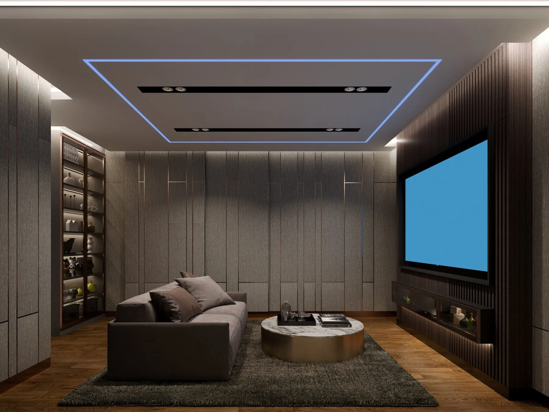 3D render of a modern kitchen design in Dubai