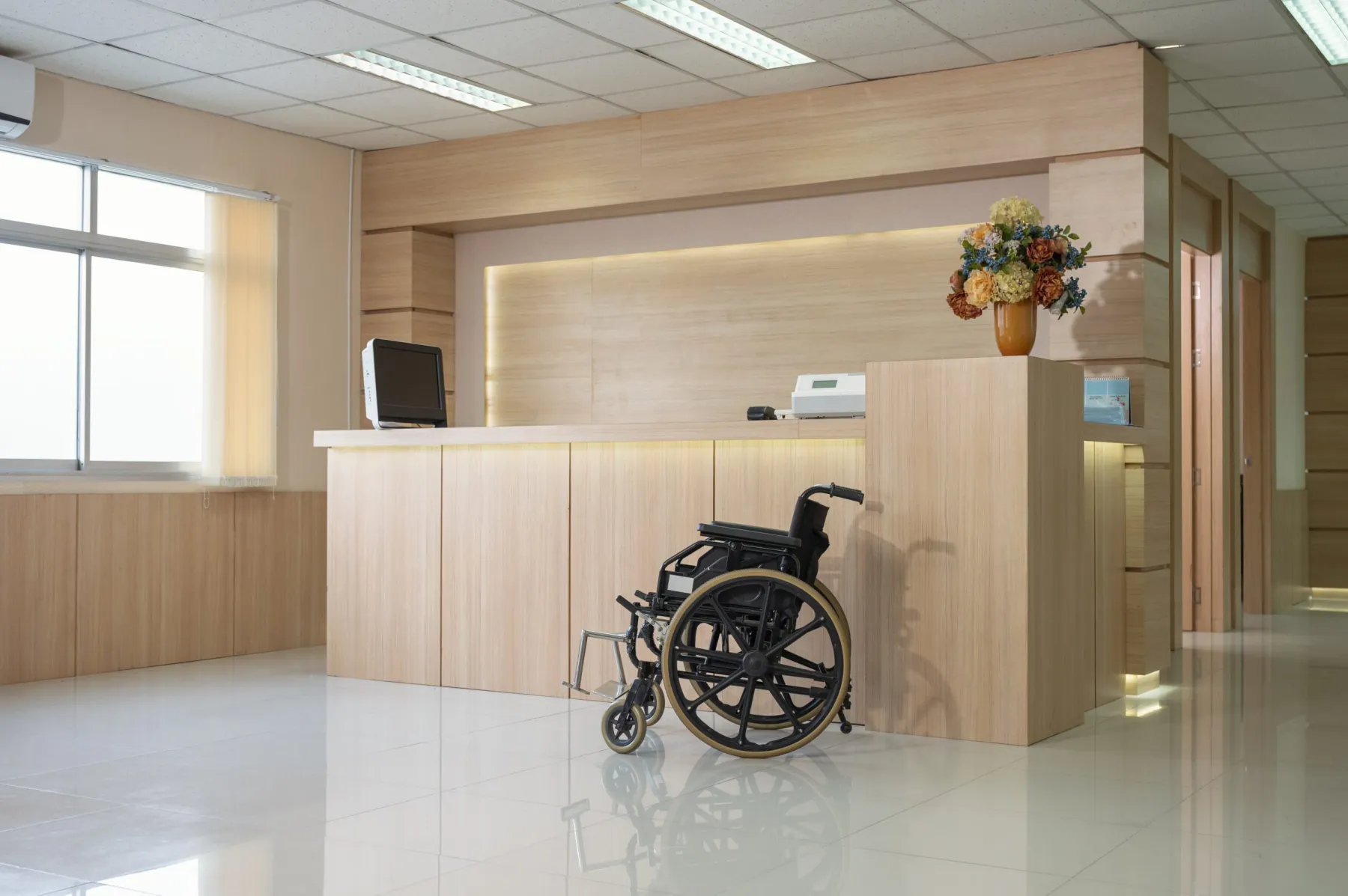 Office reception joinery in Dubai