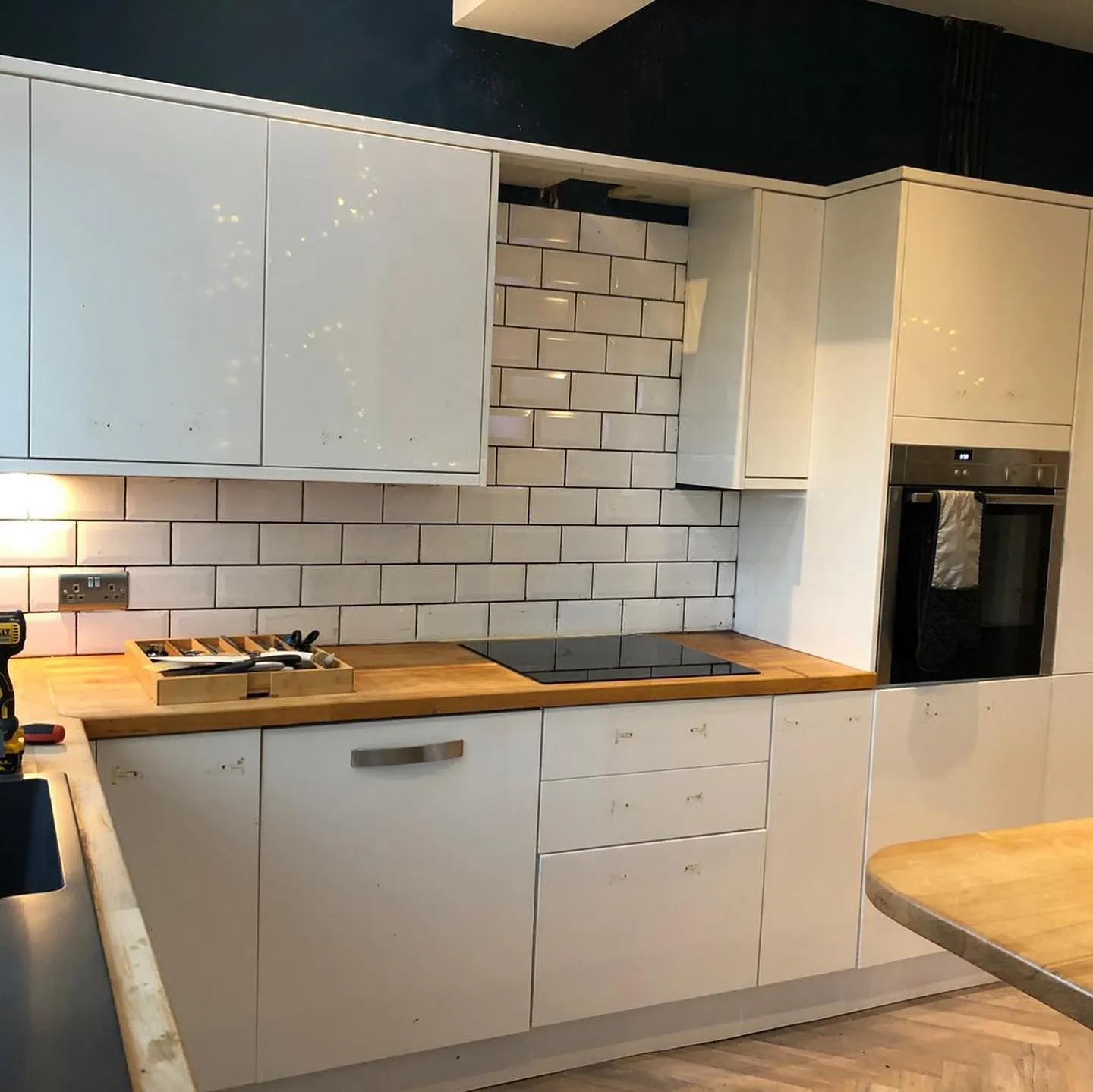 Galley kitchen in a Dubai apartment