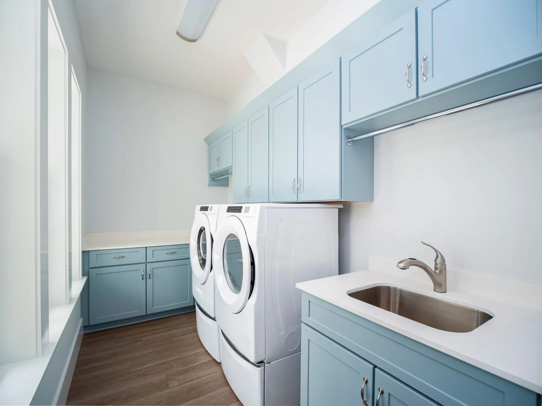 Laundry plumbing and drainage in a Dubai home
