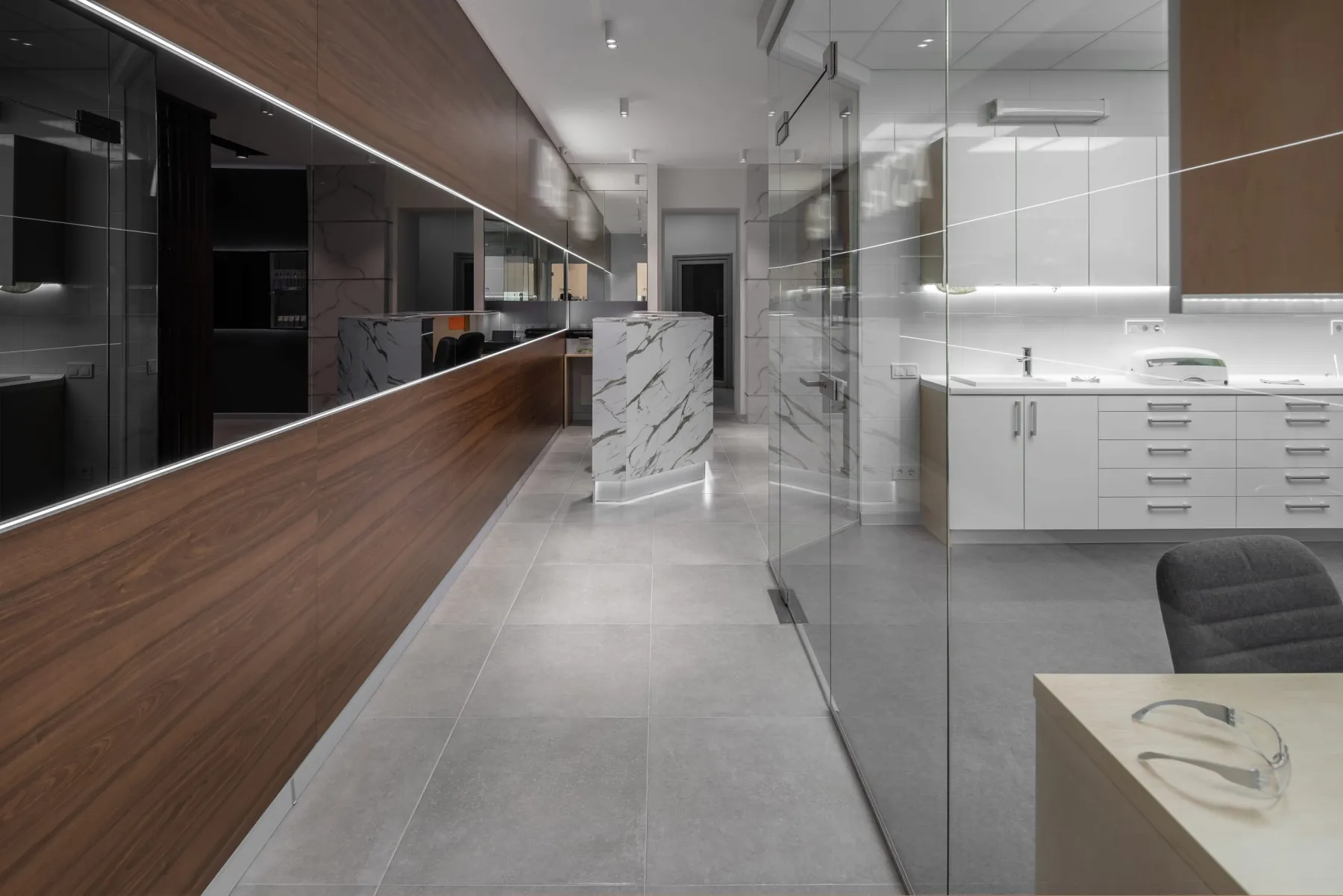 Glass office partition system installed in Dubai