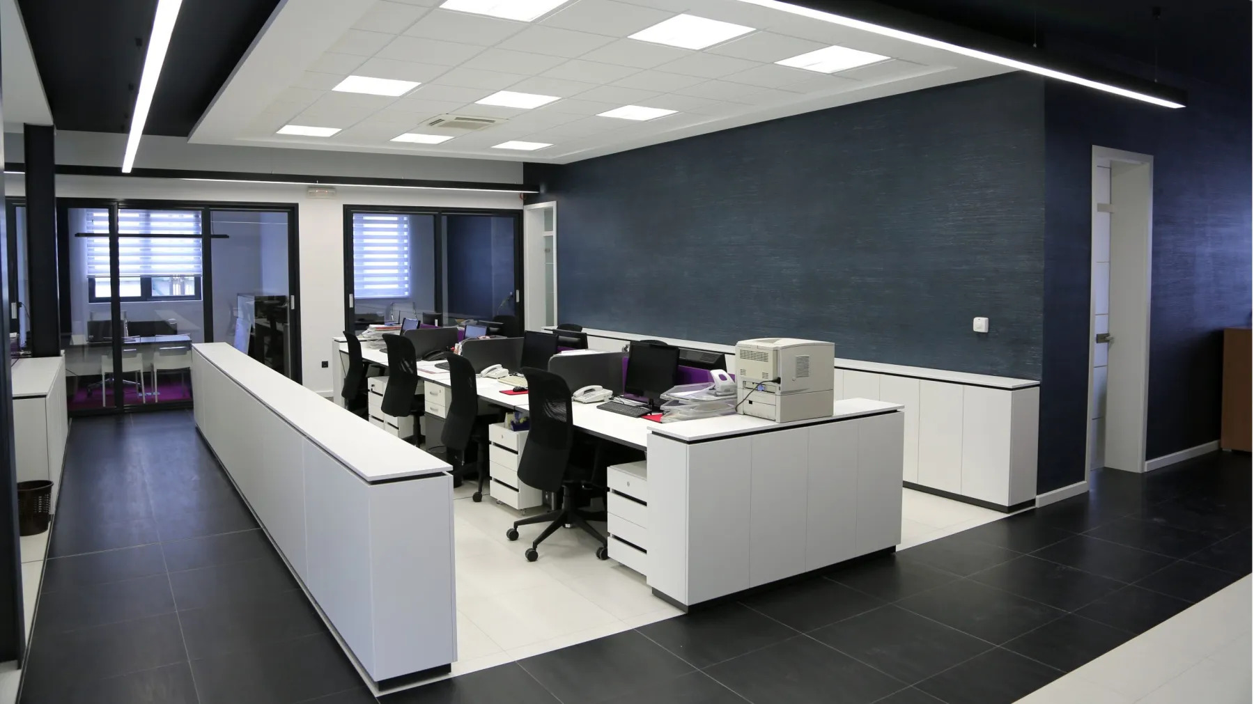 Meeting room table with integrated power