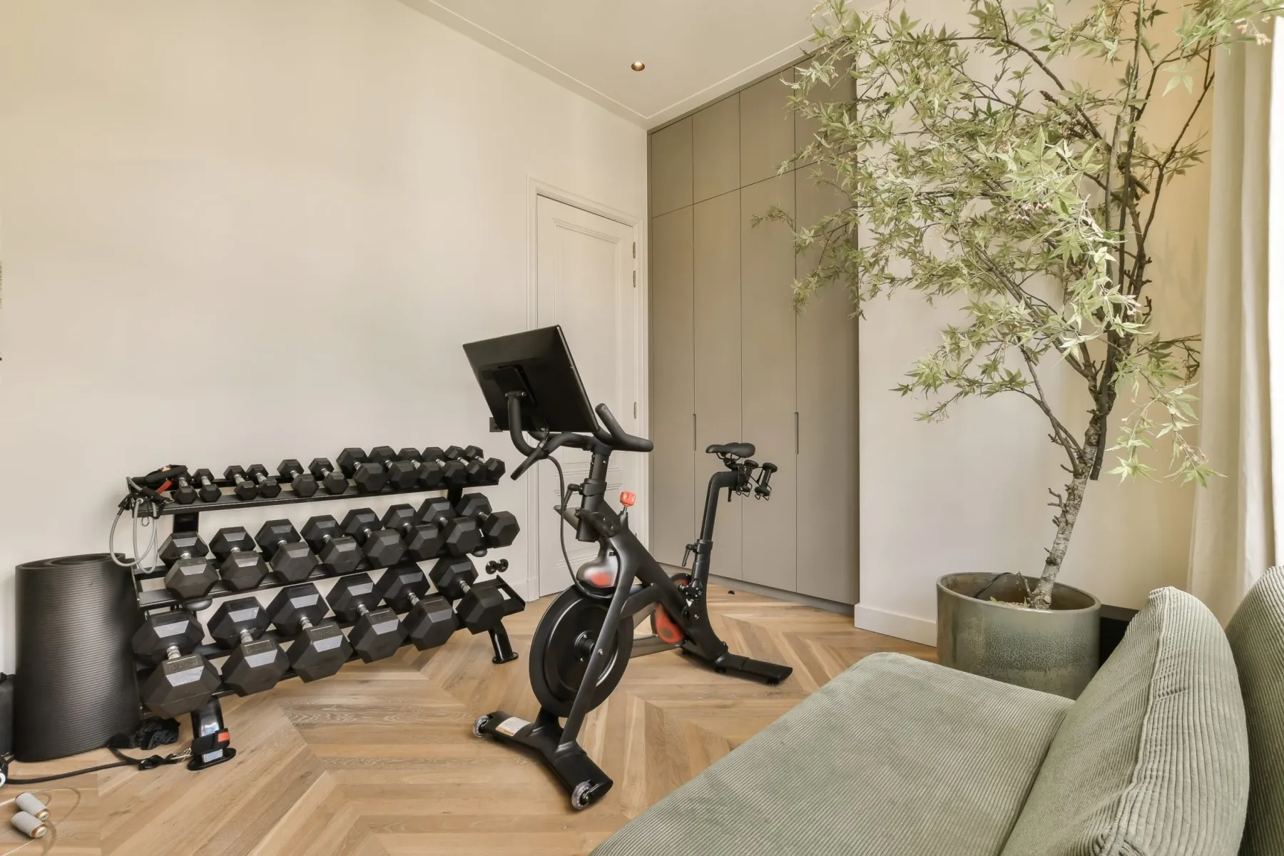 Wall preparation and painting in a home gym