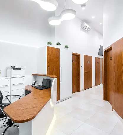 Glass and reception glazing in a Dubai clinic