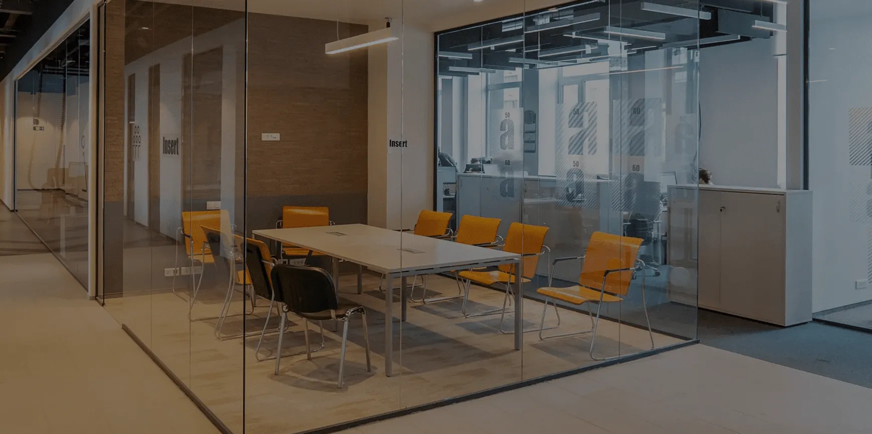 Glazed meeting room partition in Dubai