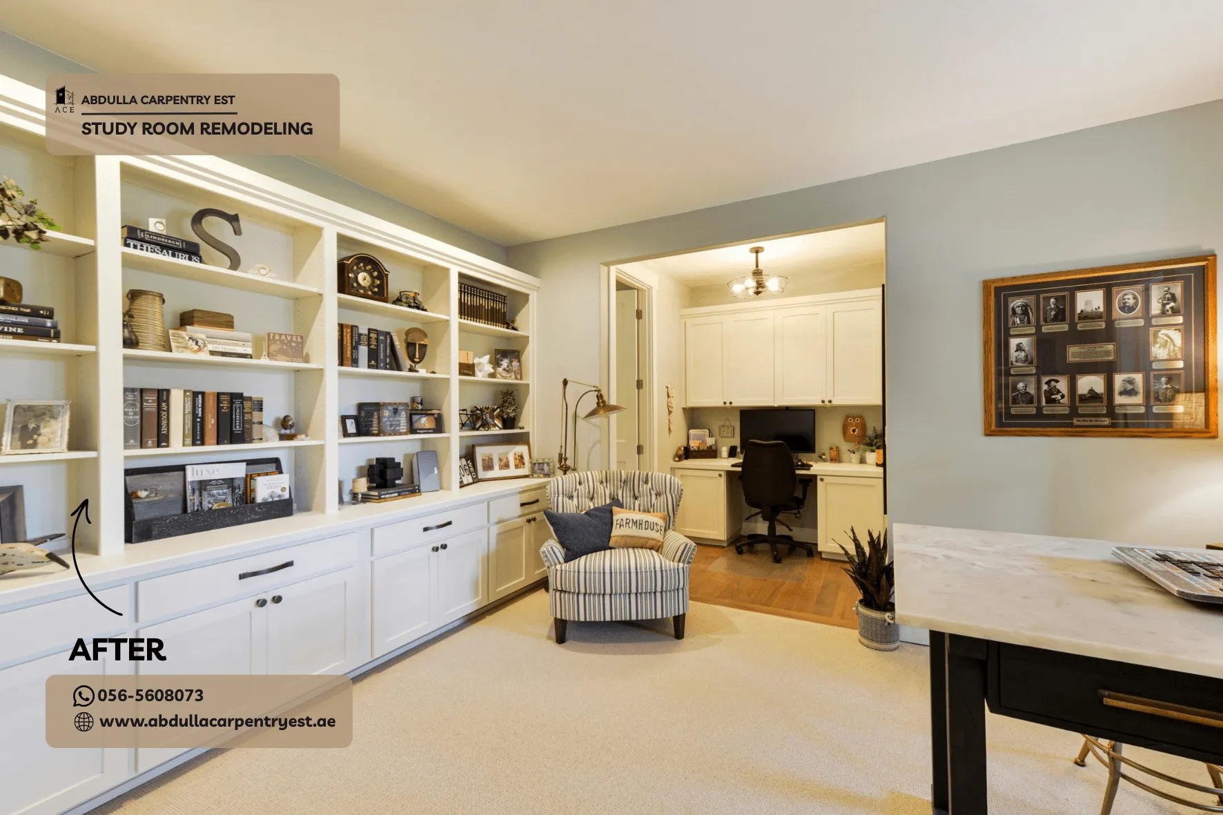 Study room fit-out in Victory Heights Dubai